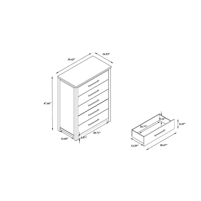 Avery - Chest, Spacious Drawers - Beige