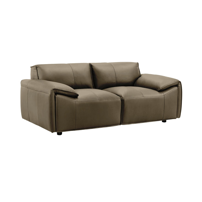 Tanner - Leather Loveseat With Padded Arms