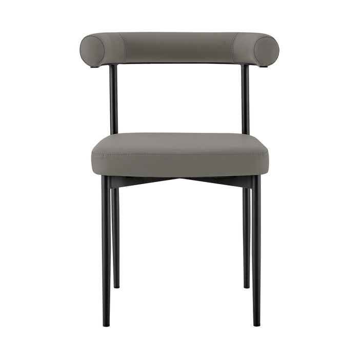 Veronica Shannon -Round Glass Dining Table Set - Matte Black Legs