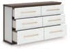 Kendanport - 3 Pc. - Dresser And 2 Nightstands - Brown / White