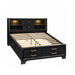 Civic - King Storage Bed With Bookcase Headboard And Built In Lighting - Gray