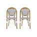 Outdoor Rattan And Aluminum French Bistro Chair Set