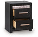 Shoralli - Two Drawer Night Stand - Black