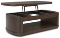 Korestone - Lift Top Cocktail Table - Dark Brown