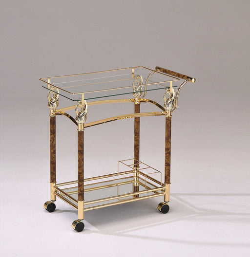 Helmut - Serving Cart - Gold Plated & Clear Glass - Tempered Sacramento Furniture Store Furniture store in Sacramento