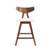 Mid Century Modern Counter Stool With V Shape Frame And Upholstered Seating