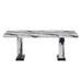 Dining Table With Double Pedestal Base - Black White