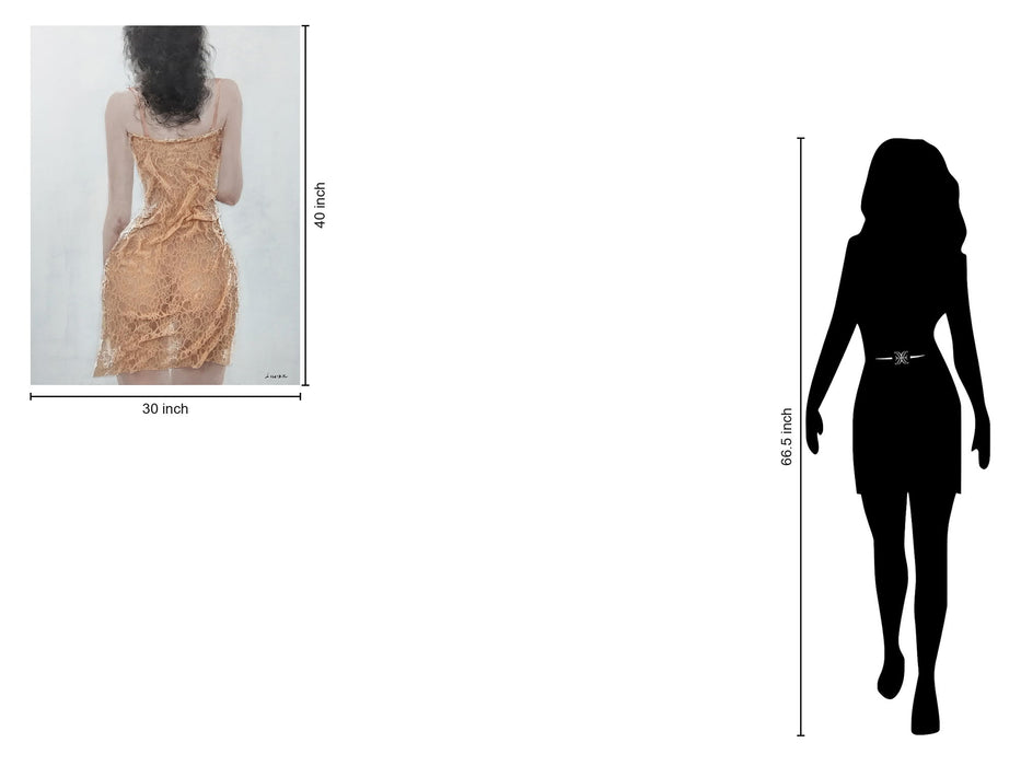 Golden Lace Backview - 40" x 30" Framed Wall Art