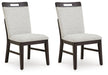 Neymorton - Dining Upholstered Side Chair (Set of 2) - Light Gray / Brown