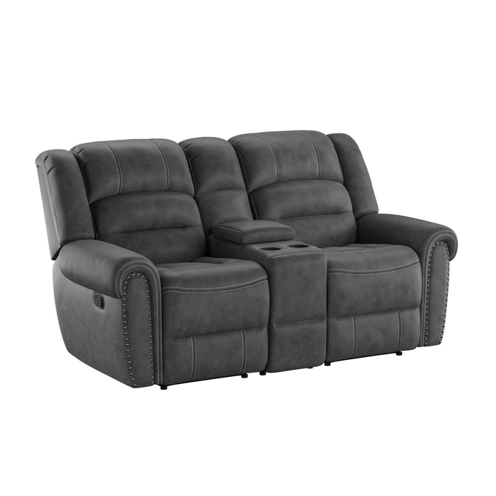 Reclining Console Loveseat - Gray