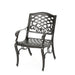 Luminea - Outdoor Aluminum Dining Chair With Scroll Design, Lattice Pattern And Cabriole Legs - Bronze