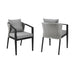 Palma - Outdoor Patio Dining Chairs In Aluminum And Wicker With Gray Cushions - (Set Of 2)