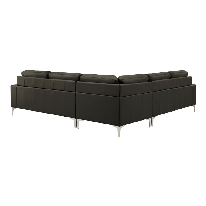 Pimentel Leather Sectional Sofa - Thumbnail 4