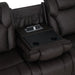 Wendell - Power Motion Sofa With Dropdown Table, Storage, USB & LED - Dark Gray