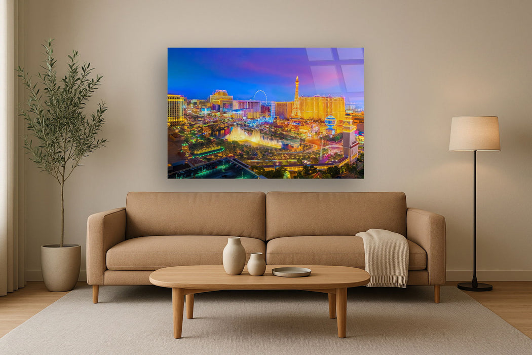 Tempered Glass With Foil - Las Vegas - Blue