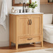 Elegant Fluted Bathroom Vanity With Sink, Soft Close Doors & Drawer
