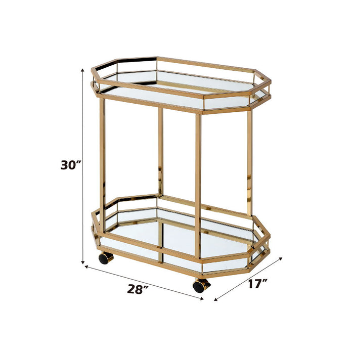 Lacole - Serving Cart - Mirrored & Champagne