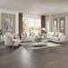 Kasa - Loveseat With 3 Pillows - Beige Linen & Champagne