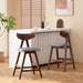 Mid Century Modern Counter Stool With V Shape Frame And Upholstered Seating