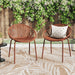 Stackable Outdoor Chairs With Breathable Plastic Backrest (Set of 2)