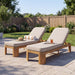 Outdoor Chaise Lounge With Cushion, 5 Position Adjustable Backrest
