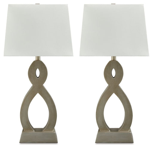 Donancy - Champagne - Poly Table Lamp (Set of 2) Sacramento Furniture Store Furniture store in Sacramento