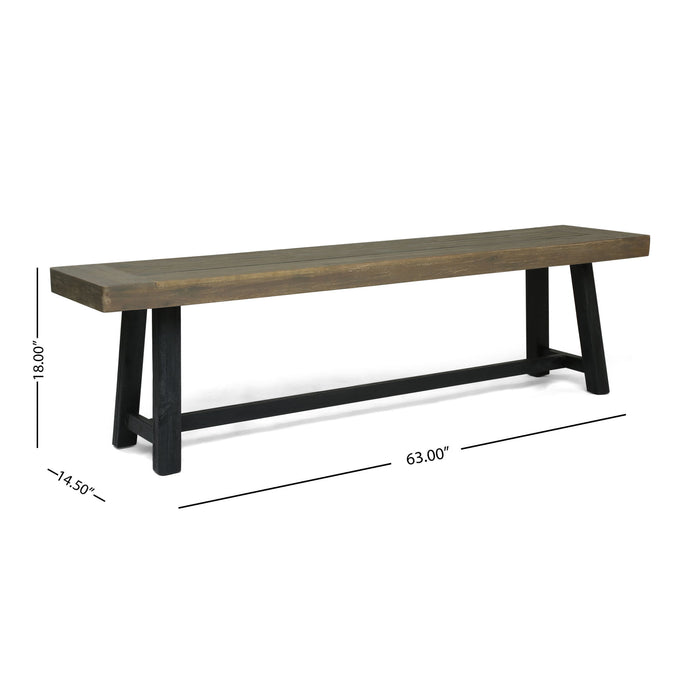 Cloud - Outdoor Bench With Acacia Wood Frame And Slat Panel Design