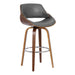Mona - 26" Counter Height Swivel Bar Stool - Gray / Walnut