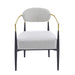 Upholstered Accent Armchair With Tapered Legs - Beige / Black / Gold