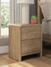 Gramburg - Two Drawer Night Stand - Warm Natural Brown