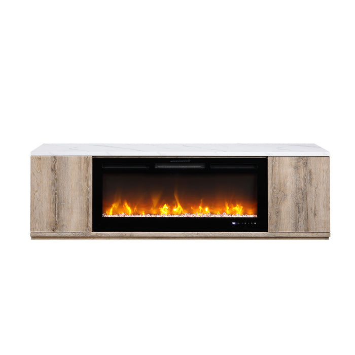 Mason - Entertainment Unit With Bluetooth Speaker And LED Lighting - Natural