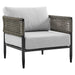 Felicia - 4 Piece Outdoor Aluminum & Rope Conversation Set With Fabric Cushions - Light Gray / Black
