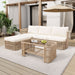 Outdoor Modular Conversation Sofa With Cushions And Coffee Table - Beige