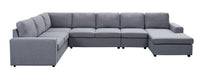 Tifton - 7 Seat Reversible Modular Sectional Sofa Chaise - Light Gray