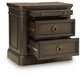 Wickenger - Two Drawer Night Stand - Dark Brown