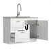 Darwin - Laundry Utility Sink And Cabinet With Dual Sinks, Pull Out Faucet - White
