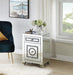 Noralie - 26"H Accent Table With Storage Drawers - Mirrored & Faux Diamonds