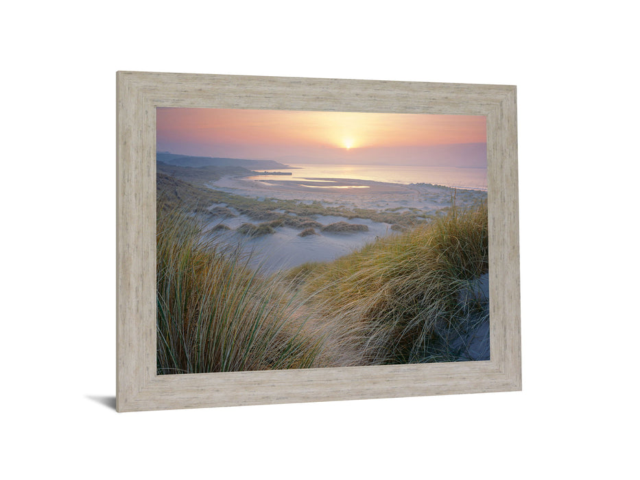 Misty Shoreline Glow - 28" x 34" Framed Wall Art