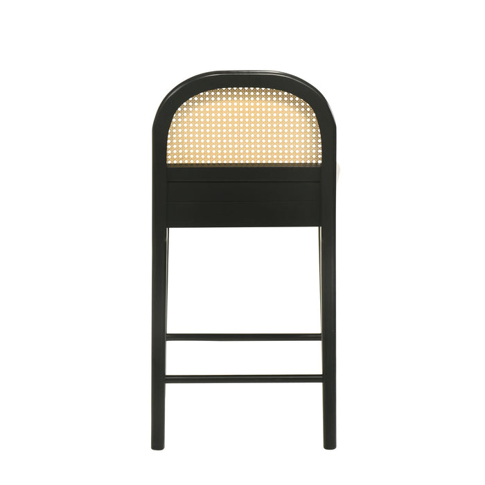 Lucio - Modern Farmhouse Wood Counter Height Kitchen Bar Stool