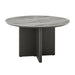 Ciela - Outdoor Round Sintered Stone Dining Table With Sculptural Cross Aluminum Base - Dark Bronze