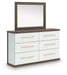 Kendanport - 4 Pc. - King Platform Bed, Dresser, Mirror And Nightstand - Brown / White