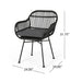 Outdoor Rattan Accent Chair With Metal Legs
