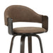 Daxton - Swivel Bar Height Round Back Wood Bar Stool With Faux Leather Seat