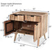 Stylish Style 2 Drawer 2 Door Cabinet, Mango Wood - Natural