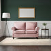 Loveseat Sofa With Nailhead Detail & Turned Legs, 2 Seater Upholstered Couch