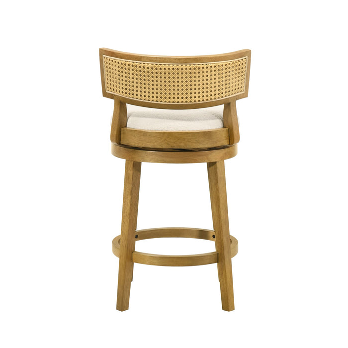 Noely - Modern Farmhouse Swivel Wood Counter Height Kitchen Bar Stool