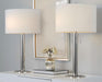 Master - 29" Contemporary Table Lamp (Set of 2) - Polished Nickel / White