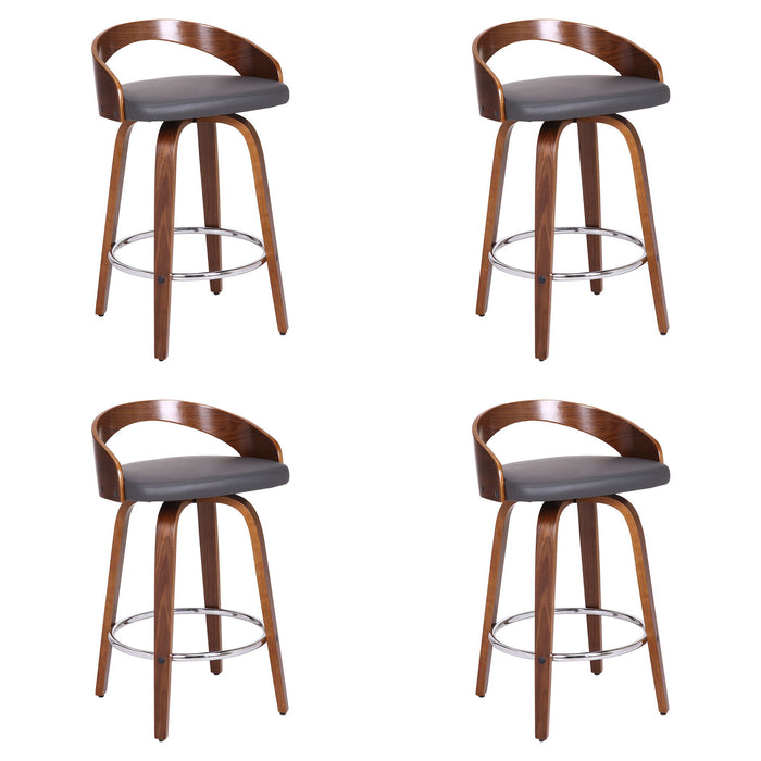 Sonia - 26" Counter Height Swivel Bar Stool - Walnut Wood
