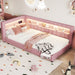 Upholstered Platform Bed With LED Belt And USB Ports
