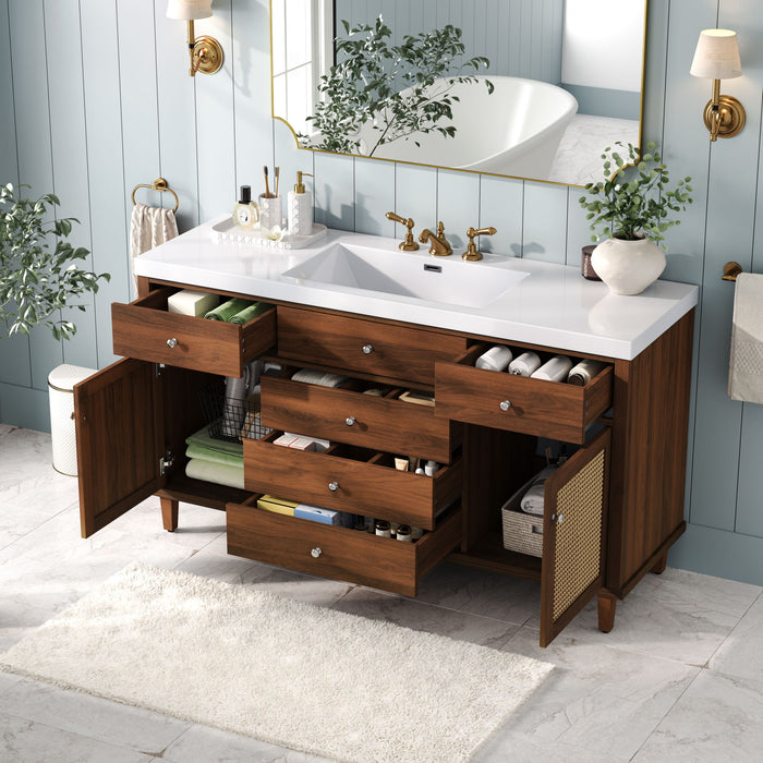 Bathroom Vanity With Sink, 5 Legs, Soft Close Drawers